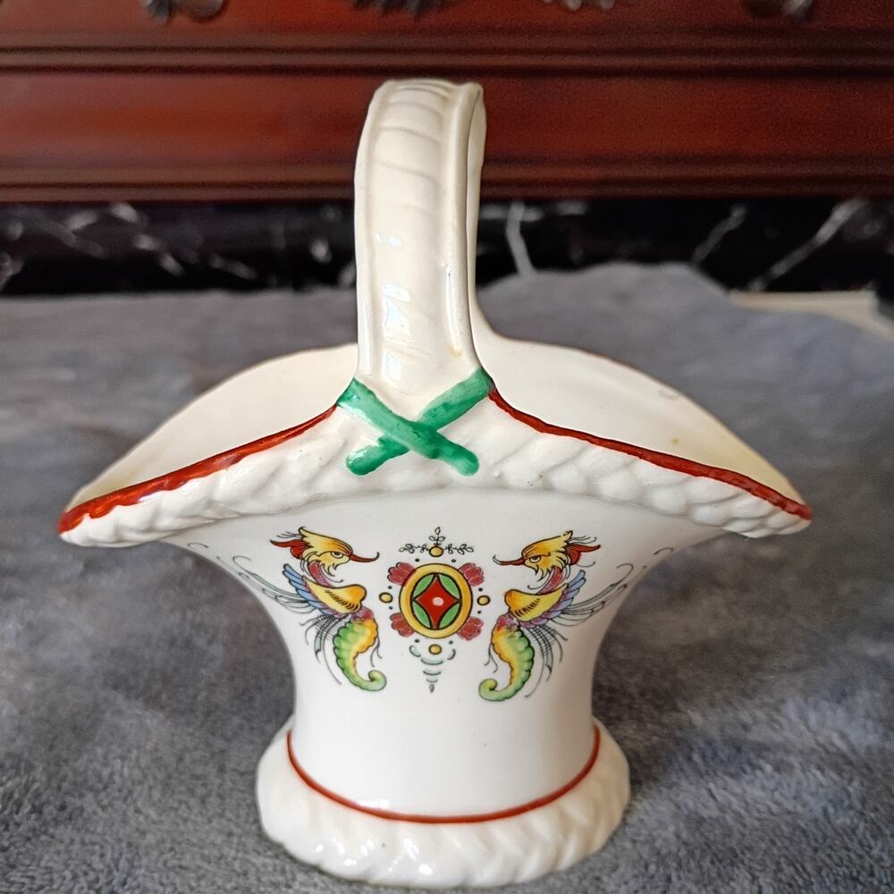 Vintage Ceramic Basket Home Decor